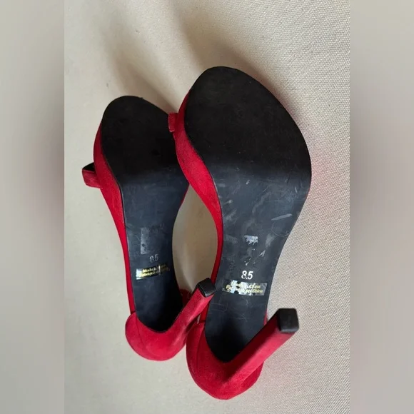 Jeffrey Campbell Red Stiletto Heels Ankle Strap - Picture 8 of 11